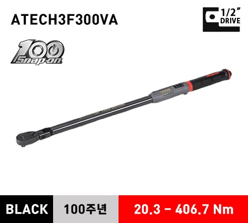 ATECH3F300VA 100th Anniversary 1/2&quot; Drive TechAngle® Flex-Head Torque Wrench (15-300 ft-lb) (20.3-406.7 Nm) 스냅온 100주년 기념 1/2&quot; 드라이브 신형 디지털 앵글 토크렌치 토르크렌치