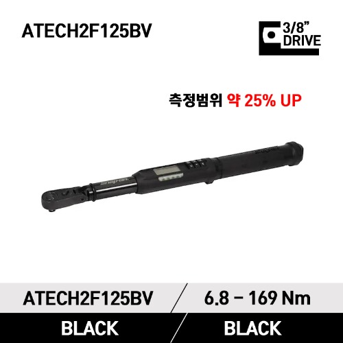 ATECH2F125BV 3/8&quot; Drive TechAngle® Flex-Head Torque Wrench (5–125 ft-lb) (6.8-169 Nm) 스냅온 3/8&quot; 드라이브 신형 디지털 앵글 토크렌치 토르크렌치 블랙바디