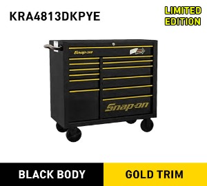 KRA4813DKPYE 40&quot; 13-Drawer Double-Bank Heritage Series Roll Cab (Black Body X Gold Trim) 스냅온 리미티드 에디션 헤리티지 시리즈 40인치 13 서랍 툴박스 (블랙바디 X 골드트림)