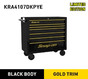 KRA4107DKPYE 40&quot; 7-Drawer Single Bank Heritage Series Roll Cab (Black Body X Gold Trim) 스냅온 리미티드 에디션 헤리티지 시리즈 40인치 7 서랍 툴박스 (블랙바디 X 골드트림)