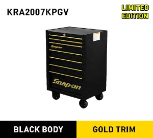 KRA2007KPGV 26&quot; 7-Drawer Single Bank Heritage Series Roll Cab (Black Body X Gold Trim) 스냅온 리미티드 에디션 헤리티지 시리즈 26인치 7 서랍 툴박스 (블랙바디 X 골드트림)