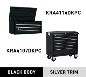 KRA4114DKPC 40&quot; 4 Drawers Top Chest (Black) (상단) &amp; KRA4107DKPC 40&quot; 7Drawer Single Bank Roll Cab (Black) (하단) 스냅온 탑 체스트 &amp; 롤 캡 프로용 툴박스 세트상품 (블랙)