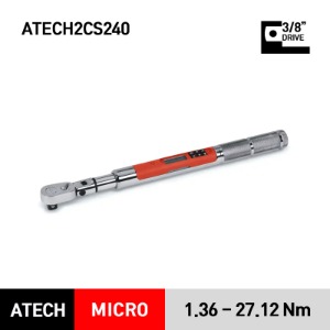 ATECH2CS240 3/8&quot; Drive Flex-Head TechAngle® Micro Torque Wrench (12-240 in-lb) (1.36-27.12 Nm) 스냅온 3/8&quot; 드라이브 마이크로(미니) 디지털 토크렌치 토르크렌치
