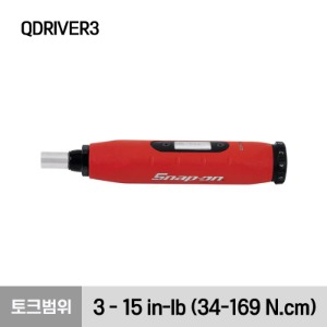 QDRIVER3 Adjustable Torque Screwdriver, 3–15 in-lb (34–169 N•cm) 스냅온 조절식 토크 드라이버