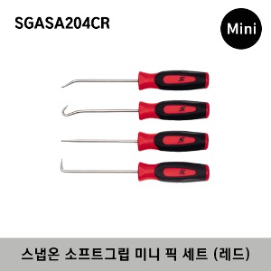 SGASA204CR Instinct® Soft Grip Miniature Pick Set (Red) (4 pcs) 스냅온 소프트그립 미니 픽 세트 (레드) (4 pcs) 세트구성 - SG3ASACR, SG3ASHCR, SG3ASH90CR, SG3ASH45CR