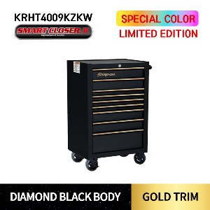 KRHT4009KZKW 26&quot; Nine-Drawer Single Bank Heritage Series Roll Cab  Limited Edition(DIAMOND BLACK / GOLD) 스냅온 헤리티지 시리즈 리미티드 에디션 26&quot; 싱글 뱅크 9도어 툴박스 (다이아몬드블랙/골드) SMART CLOSER Ⅱ 탑재