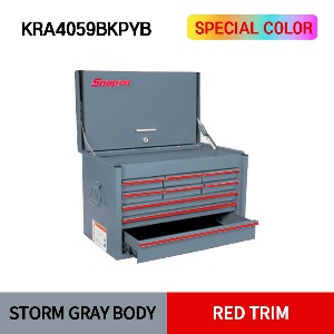 KRA4059BKPYB  26” 9 DRAWER TOP CHESTS (Storm Gtay/Red) 스냅온 26인치 9서랍 탑 체스트 (스톰그레이/레드)