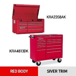 KRA2208AK 40&quot; 8 Drawers Top Chest (Red) (상단) &amp; KRA4813DK 40&quot; 13 Drawers  Double Bank Roll Cab (Red) (하단) 스냅온 탑 체스트 &amp; 롤 캡 프로용 툴박스 세트상품