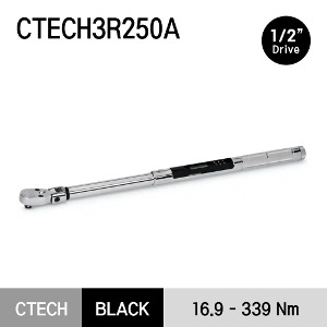 CTECH3R250A 1/2&quot; Drive Fixed Ratchet Head ControlTech®  Digital Torque Wrench (12-250 in-lb)  (16.9 - 339  Nm) 1/2&quot; 드라이브 고정 라쳇 헤드 디지털,  ControlTech® 토크 렌치 (2.5-250ft-lb) (16.9-339N·m)