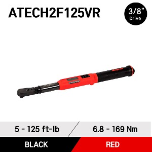 ATECH2F125VR 3/8&quot; Drive TechAngle® Flex-Head Torque Wrench, Red (5-125 ft-lb) (6.8-169 Nm) 스냅온 3/8&quot; 드라이브 디지털 토크렌치 토르크렌치 (블랙바디/레드)