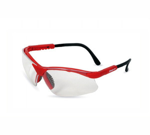 GLASS30R Glasses, Safety, Red Frame/Clear Lens