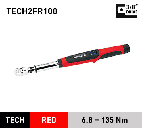 TECH2FR100 3/8&quot; Drive Techwrench® Flex-Head Torque Wrench (5-100 ft-lb) (6.8–135 Nm) 스냅온 3/8&quot; 드라이브 디지털 토크렌치 토르크렌치