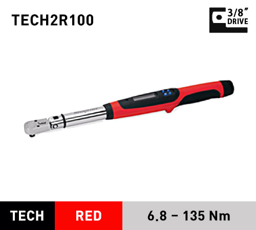 TECH2R100 3/8&quot; Drive Fixed-Head Techwrench® Torque Wrench (5-100 ft-lb) (6.8–135 Nm) 스냅온 3/8&quot; 드라이브 디지털 토크렌치 토르크렌치