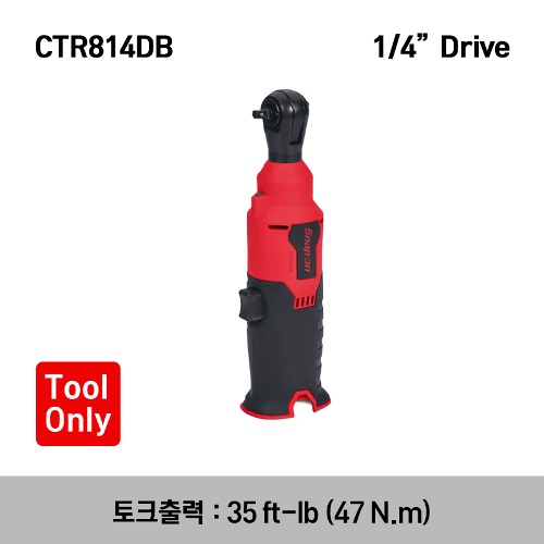 CTR814DB 14.4 V 1/4&quot; Drive MicroLithium Cordless Ratchet (Tool Only) (Red) 스냅온 14.4 V 1/4&quot; 드라이브 마이크로리튬 무선 라쳇 (베어툴) (레드)