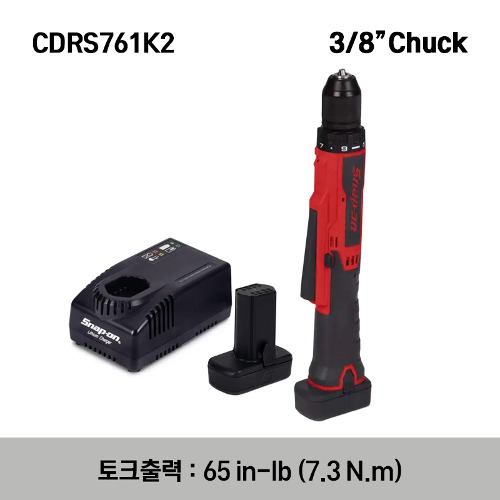 CDRS761K2 14.4 V 3/8&quot; MicroLithium Cordless In-Line Drill Kit (Red) 스냅온 14.4V 3/8”마이크로리튬 무선 인-라인 스크류드라이브 키트