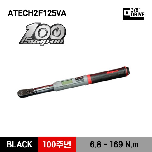 ATECH2F125VA 100th Anniversary 3/8&quot; Drive TechAngle® Flex-Head Torque Wrench (5-125 ft-lb) (6.8-169 Nm) 스냅온 100주년 기념 3/8&quot; 드라이브 신형 디지털 앵글 토크렌치 토르크렌치
