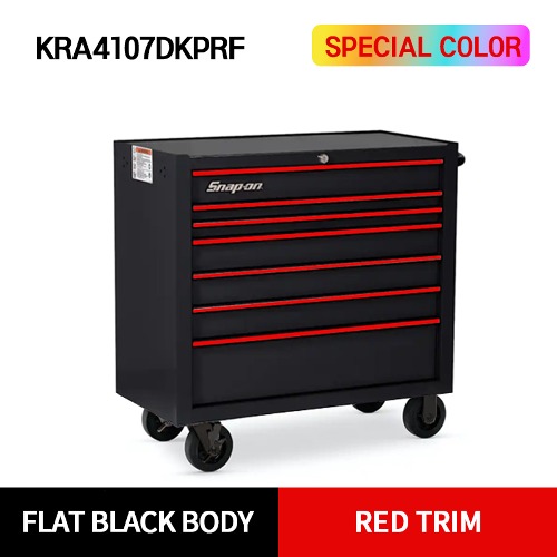 KRA4107DKPRF 40&quot; Seven-Drawer Single Bank Heritage Series Roll Cab (Black Body X Red Trim) 스냅온 헤리티지 시리즈 리미티드 에디션 한정판 40인치 7 서랍 툴박스 (무광블랙바디 X 레드트림)