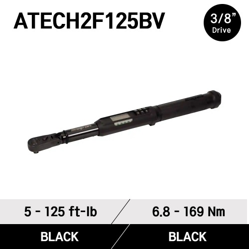 ATECH2F125BV 3/8&quot; Drive TechAngle® Flex-Head Torque Wrench (5–125 ft-lb) (6.8-169 Nm) 스냅온 3/8&quot; 드라이브 신형 디지털 앵글 토크렌치 토르크렌치 블랙바디