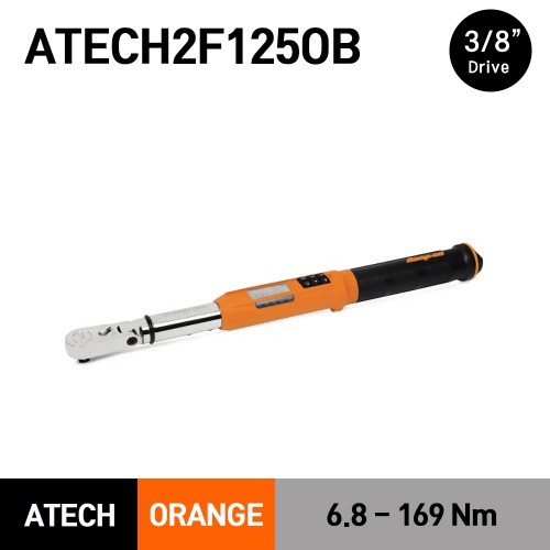 ATECH2F125OB 3/8&quot; Drive TechAngle® Flex-Head Torque Wrench, Orange (5-125 ft-lb) (6.8-169 Nm) 스냅온 3/8&quot; 드라이브 신형 디지털 앵글 토크렌치 토르크렌치 오렌지