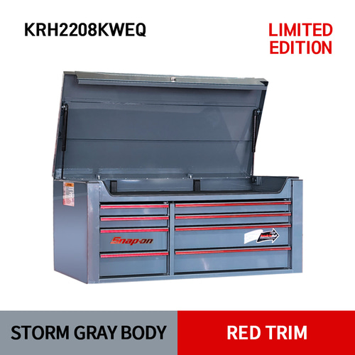 KRH2208KWEQ 40&quot; 8 Drawers Top Chest (Storm Gray/Red) (상단) &amp; KRH4107KWEQ 40&quot; 7 Drawers Single Bank Roll Cab (Storm Gray/Red) (하단) 스냅온 탑 체스트 &amp; 롤 캡 프로용 툴박스 세트상품