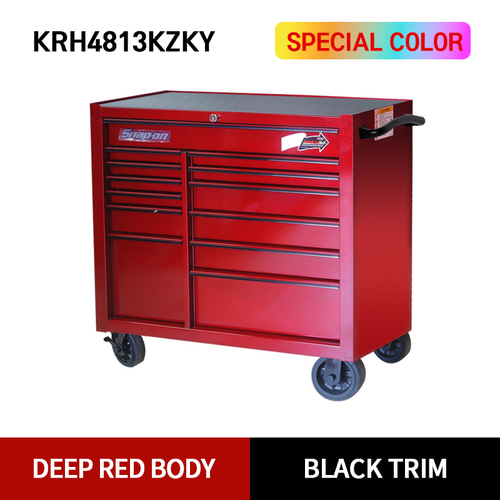 KRH2208KZKY 40&quot; 8 Drawers Top Chest (Deep Red/Black) (상단) &amp; KRH4813KZKY 40&quot; 13 Drawers Double-Bank Roll Cab (Deep Red/Black) (하단) 스냅온 탑 체스트 &amp; 롤 캡 프로용 툴박스 세트상품