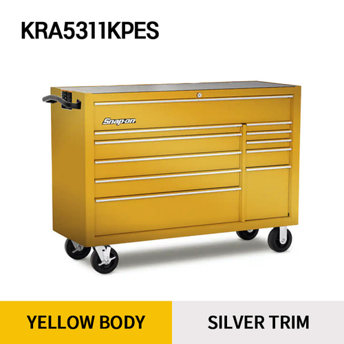 KRA5311 53&quot; 11-Drawer Double Bank Heritage Series Roll Cab Custom Color Products (Yellow/Orange/Green/Blue/Purple/White) 스냅온 헤리티지 시리즈 53인치 더블뱅크 11도어 툴박스(주문컬러사양) (옐로우/오렌지/그린/블루/퍼플/화이트)