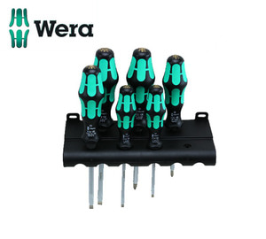 WERA 334SK/6 (05007680001) Kraftform Plus Laser Tip Slotted/Phillips Screwdriver Set (6 pcs) 베라 레이저팁 슬롯(-)/필립스(+) 스크류드라이버 세트 (6 pcs)