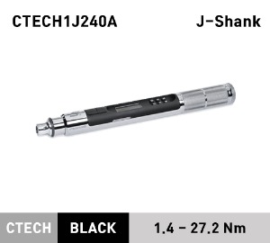 CTECH1J240A Interchangable Head J-Shank ControlTech® Industrial Torque Wrench (1–20 ft-lb) (1.4-27.2 Nm) 스냅온 산업용 헤드교환식 토크렌치 토르크렌치 (J-Shank)