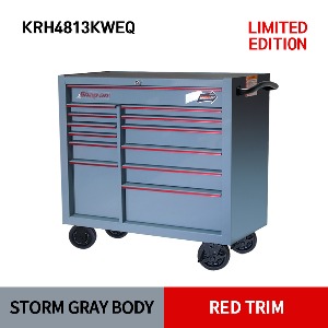 KRH4813KWEQ 40&quot; 13-Drawer Double-Bank Heritage Series Roll Cab (Storm Gray / Red) 스냅온 헤리티지 시리즈 리미티드 에디션 40인치 13서랍 툴박스 (스톰그레이/레드)
