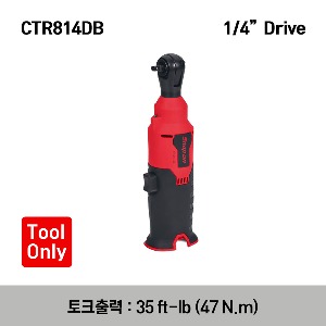 CTR814DB 14.4 V 1/4&quot; Drive MicroLithium Cordless Ratchet (Tool Only) (Red) 스냅온 14.4 V 1/4&quot; 드라이브 마이크로리튬 무선 라쳇 (베어툴) (레드)
