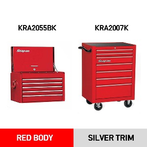 KRA2055BK 5 Drawer Top Chest (Red) + KRA2007K 7 Drawer Roll Cab (Red) 스냅온 탑체스트 (5 서랍) + 프로메케닉용 툴박스 기본형 (7 서랍) 세트