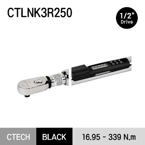 CTLNK3R250 1/2&quot; Drive Fixed-Head ControlTech® Link 250 Torque Wrench (12.5-250 ft-lb) (16.95 - 339  Nm) 스냅온 1/2&quot; 드라이브 플렉스헤드 링크 250 산업용 토크렌치 (12.5-250 ft-lb) (16.95 - 339  Nm)
