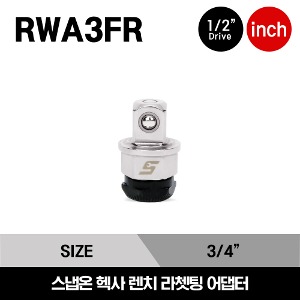 RWA3FR 1/2&quot; Drive 3/4&quot; Ratcheting Wrench Adaptor 스냅온 1/2&quot; 드라이버 렌치 라쳇팅 어댑터 (3/4&quot;)