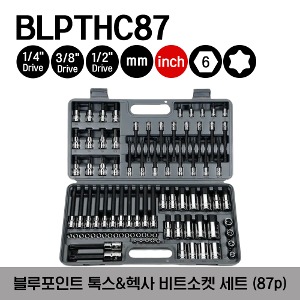 BLPTHC87 TORX® and Hex Bit Socket Set (87 pcs) (Blue-Point®) 스냅온 블루포인트 톡스(별) &amp; 헥스(육각) 비트 소켓 세트 (87 pcs)